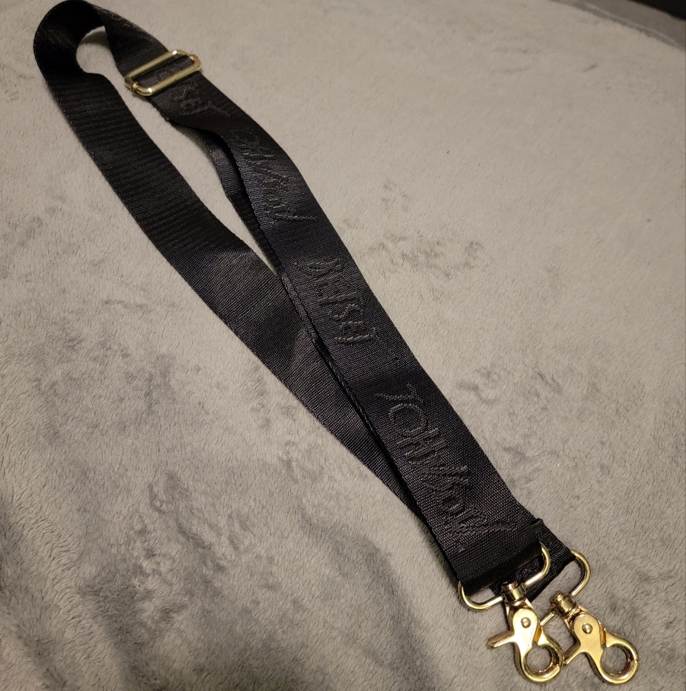 Betsey Johnson Crossbody Strap Only - Black with Gold Hardware
